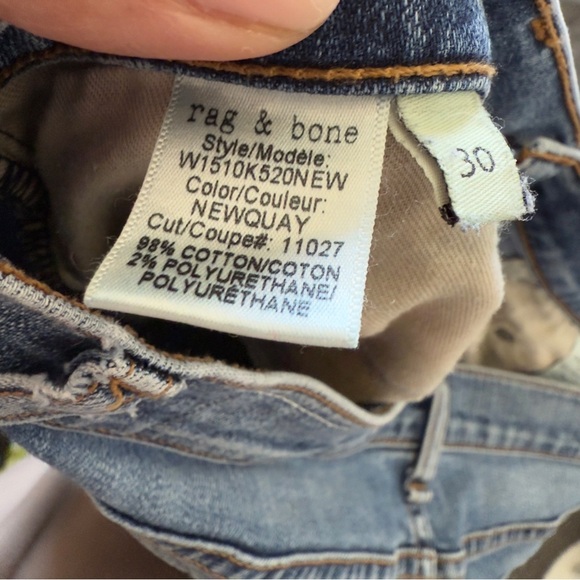 rag & bone NEWQUAY Cropped Skinny Jeans | Size 30 - Picture 9 of 9
